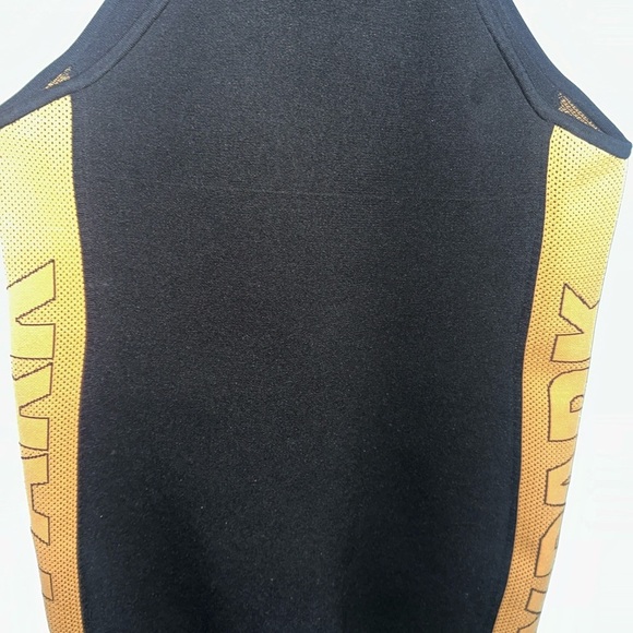 Adidas Ivy Park Plus Knit Sleeveless Fitted Dress Black w/ Lime Green Trim - Picture 4 of 4